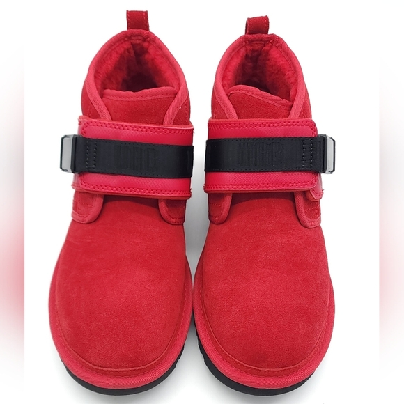 UGG Neumel Snapback Chukka Boots Mens Size 11 Red Black Ankle Sheepskin 1118570 - Picture 7 of 11